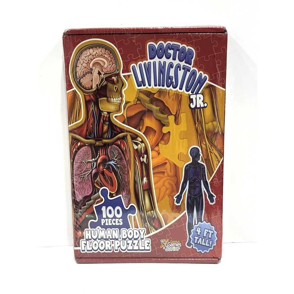 Doctor Livingston Jr Human Body Floor Puzzle 100 Pieces 4 Ft Sealed Anatomy Game